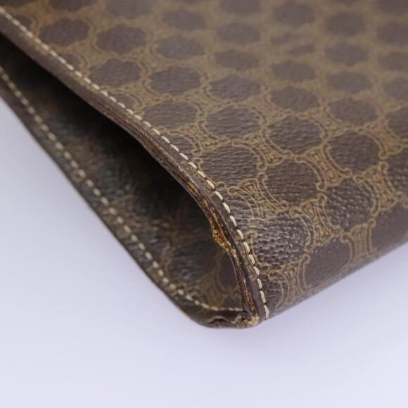 CELINE Macadam Canvas Shoulder Bag Pvc Brown Gold - Picture 8 of 13